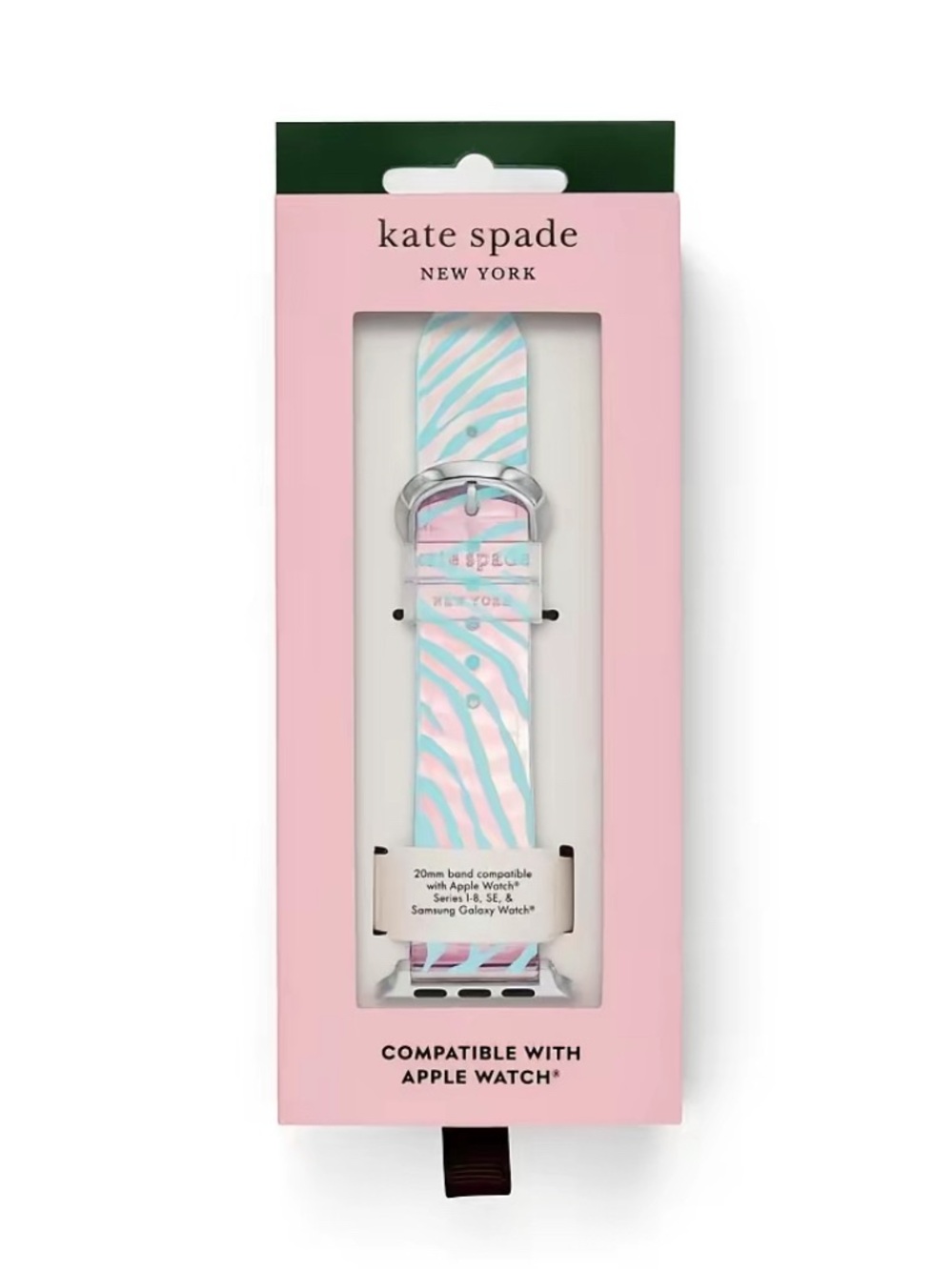 Kate Spade Zebra Blue Pink Apple Watch Band New tag Pastel beach neon light